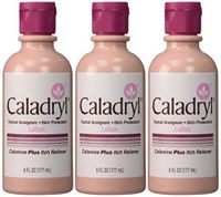 Caladryl Caladryl Lotion, Calamine Plus Itch Reliever, 6-Ounce Bottles (Pack of 3)