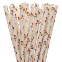 Biodegradable Paper Straws Snowman (75)