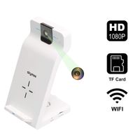 Skymee 1080P Indoor IP Security Camera with WiFi Fast Wireless Charger, Motion Detection, Night Vision, Two-Way Audio and App Remote Monitoring for Baby Pet, All Qi-Enabled Phones(Included AC adapter)