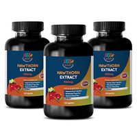 antioxidant Supplement - Hawthorn Extract 665MG - Natural Dietary Supplement - Hawthorne Berry Capsules - 3 Bottles (360 Capsules)