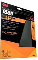 3M Wetordry Sandpaper, 32023, 1500 Grit, 9 in x 11 in, 5 per pack