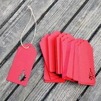 100pcs Christmas Gift Tags Kraft Paper Tags Xmas Tree Hang Tags with Jute Twine Hanging Gift Wrap Tags Cards Label Xmas Tree Decor - Red
