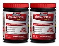 Muscle Endurance Supplements - German CREATINE Powder - MICRONIZED CREATINE MONOHYDRATE CREAPURE - 500G - 100 Servings - Creapure creatine monohydrate - 2 Cans