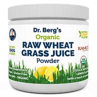 Dr. Berg's Organic Raw Wheat Grass Juice Powder with KamutTM - Natural Lemon Flavor - Rich in Vitamins, Chlorophyll & Trace Minerals - BioActive Dehydration & Ultra-Concentrated Nutrients (1 Pack)