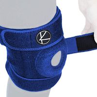 Adjustable Knee Brace Support - Plus Size Knee Brace for ACL, MCL, LCL, Sports, Meniscus Tear. Open Patella Knee Brace for Arthritis Pain and Support for Women, Men, Youth (4XL / 5XL / 6XL Blue)