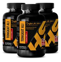 Natural Testosterone Enhancement - TONGKAT ALI Root Extract - Eurycoma longifolia Root Extract 200 1-3 Bottles 180 Capsules