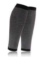 SWOLF Calf Compression Sleeve for Men & Women, Athletic Calf Compression Socks for Running, Cycling, Travel - Sports Leg Support Sleeve for Shin Splint, Calf Pain Relief (Black & White, S)