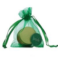 100 Pcs 4x6 Inches Green Sheer Organza Gift Bags with Drawstring Bulk,Wedding Party Christmas Favor Baby Shower Bags,Small Mesh Jewelry Wrap Pouches,Cookies Chocolate Candy Bag for Kids Birthday