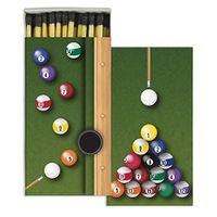 HomArt Large Decorative Billiards Candle and Fireplace Wood Matches (Set of 6)