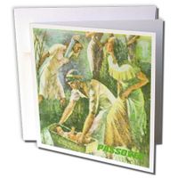 3dRose Moses In Basket Passover Scene - Greeting Cards, 6 x 6 inches, set of 12 (gc_37410_2)