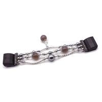 KuToo Replacement for Fitbit Charge 2 Bands, Handmade Elastic Stretch Faux Pearl Wristband Replacement Women Girls Strap Bracelet Large(7.5"-8.67"), Gray