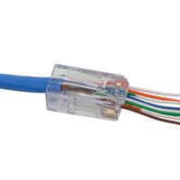 Klein Tools VDV826-702 Pass-Thru Modular Data Plug, RJ45 CAT5E, Pass Through Connectors 50-Pack