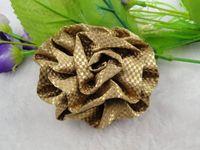 10pcs Pineapple Silk Ribbon Flower Cabbage Flowers/Trim/Sewing Rose (Brown)
