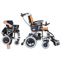 YOLANDEK Electric Wheelchair Motorized Foldable Power Wheel Chair, Lightweight Folding Carry Electric Wheelchair, Powerful Dual Motor - Weighs only 39 lbs with Battery