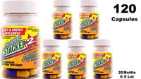 Stacker 2 Fat Burner Capsules 20ct (Lot of 6 X Bottles) = 120 Capsules