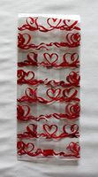 Red Satin Hearts Cello Bags 4" x 2" x 9" - Pack of 25