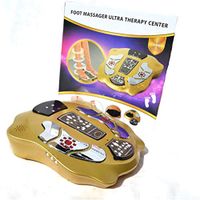 Wanfor Electromagnetic Foot Circulation Massager, 99 Strengths 50 Massage Modes 4 Pairs electrodes for The Body, LCD Low Frequency Massager with Far Infrared