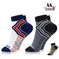 NEWZILL Low Cut Compression Socks - Unisex Running Socks With Embedded Frequency Technology For Heel, Ankle & Arch Support (Medium, 2-Pair Assort 04)
