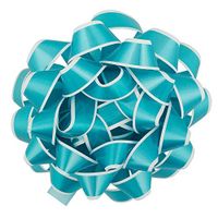 JAM PAPER Gift Bows - Medium - 5 1/2 Diameter - Blue with White Edge - Sold Individually