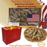 DOL Hand-Selected American Wisconsin Farmed Ginseng Root,Vegan, Non-GMO, Gluten Free Herb 美國威斯康辛州人參根/西洋參根 禮盒四盒裝 (113g/Box)