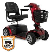 Pride Mobility Victory 10.2 4-Wheel Electric Scooter S7102 Newly Re-Designed Offers a Sleek Design and Innovative Features! (Candy Apple Red, 18" x 17" Seat)