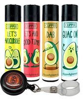 Clipper Lighter"Sayings 4" Collection with Rolling Paper Depot Lighter Lasso- 5 Item Bundle
