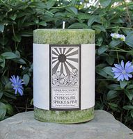 Sunbeam Candles Classic Cypress, Fir, Spruce, Pine Aromatherapy Pillar – 3"x4"