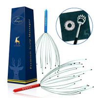 USAGA 18 Fingers Head Massager Scalp Scratcher 3 Layers for Head Body Relaxing [2-Pack]
