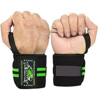 BeSmart Heavy Duty Wrist Wraps (Pair) ''Limited Deal''- Wrist Support Braces for Men & Women - Weight Lifting, Crossfit, Powerlifting, Strength Training (Green)