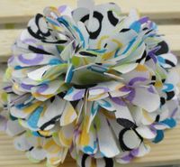 6pc Satin Dot Radish Cabbage Flowers Wedding Appliques DIY-(Pick Color) (White)