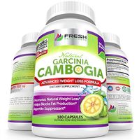 Fresh Healthcare 100% Pure Garcinia Cambogia Extract - 3 Month Supply & 1600mg Per Serving - Max HCA w/Potassium for Rapid Fat Loss and Weight Management - 180 Capsules