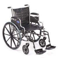 Invacare Tracer EX2 Wheelchair, with Desk Length Arms and T93HCP Hemi Footrests with Heel Loops, 16" Seat Width