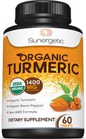 USDA Certified Organic Turmeric Supplement – Includes Organic Turmeric & Organic Black Pepper – 1,400mg of Turmeric per Serving – 60 Turmeric Tablets