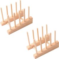 MOCOHANA 2 Pack Vinyl Record Storage Holder Premium Wood Vinyl Display Stand Magazine Rack Book Holder Multifunction Organizer Home Office Storage Rack, for 12" or 7" Records