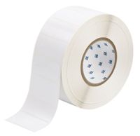 Brady THT-7-423-3 2.75" Width x 1.25" Height, B-423 Permanent Polyester, Gloss Finish White Thermal Transfer Printable Label (3000 per Roll)