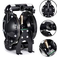 Cozyel Air-Operated Diaphragm Pump Double Diaphragm Pump 1 inch Inlet & Outlet, Air Diaphragm Pump Dual Diaphragm Air Pump Aluminum 35 GPM Max 120PSI, QBY4-25L