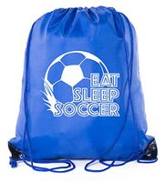 Soccer Party Favors | Soccer Drawstring Backpacks for Birthday Parties, Team events, and much more! - 10PK Royal CA2500SOCCER S3