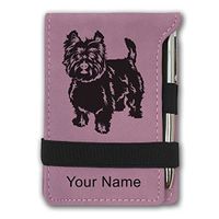 Mini Notepad, West Highland Terrier Dog, Personalized Engraving Included (Pink)
