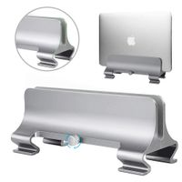 Vertical Laptop Stand [Adjustable Size], ARGIGU Space-Saving Aluminum Desktop Stand with Adjustable Dock (Up to 17.3 inch), Fits All MacBook/Surface/Samsung/HP/Dell/Chromebook(Silver)