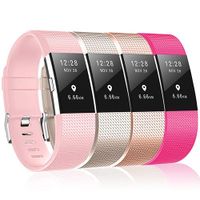 ZEROFIRE Compatible for Fitbit Charge 2 Bands, Adjustable Sport Wrist Bands Strap for Fitbit Charge 2, Women, Men, Pack of 4