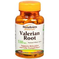 Sundown Naturals Valerian Root Whole Herb 530mg caps 100ct 100 ea
