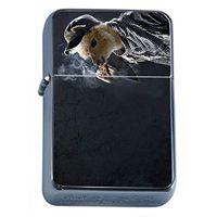 Flip Top Oil Lighter Funny Smoking Animal S10 Smoking Lama Includes Silver Case