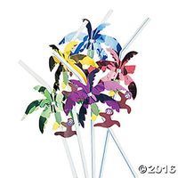 Monkey Straws Monkeys in Metallic Trees Party Straws 2dz