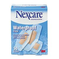 Waterproof Bandages, Assorted Sizes, 50 Per Box