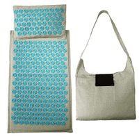 Acupuncture Mat and Pillow Set, Lotus Shaped Acupressure Massage Pad Large Size Multifunction Relaxation Tool with Portable Bag