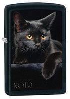 Zippo Lighter: Black Cat - Black Matte 76491