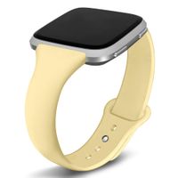 Kmasic Compatible with Fitbit Versa/Fitbit Versa 2/Fitbit Versa Lite Edition Bands, Narrow Slim Soft Silicone Small Replacement Wristband for Versa/Versa Lite Edition Women Men, Large, Milk Yellow