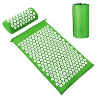 ZZYYZZ Acupressure Set Acupressure Mat,with Pillow and Carrying Bag for Pain Relief and Muscle Relaxation,68x42cm,Green