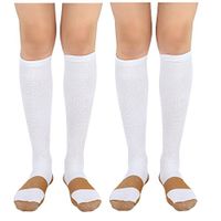 MojaSports Graduated Compression Socks Support Stocking Men Women Athletic, Medical, Sport, Running, Flight, Travel, Nurse, Boost Performance, Blood Circulation & Recovery. (White/Copper, XXL, 2Pr)