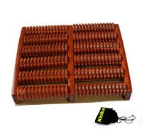 Kkika 6 Rows Solid Wooden Roller Foot Massager Pedicure Machine Foot Brush Wooden Feet Meridians Foot Massager